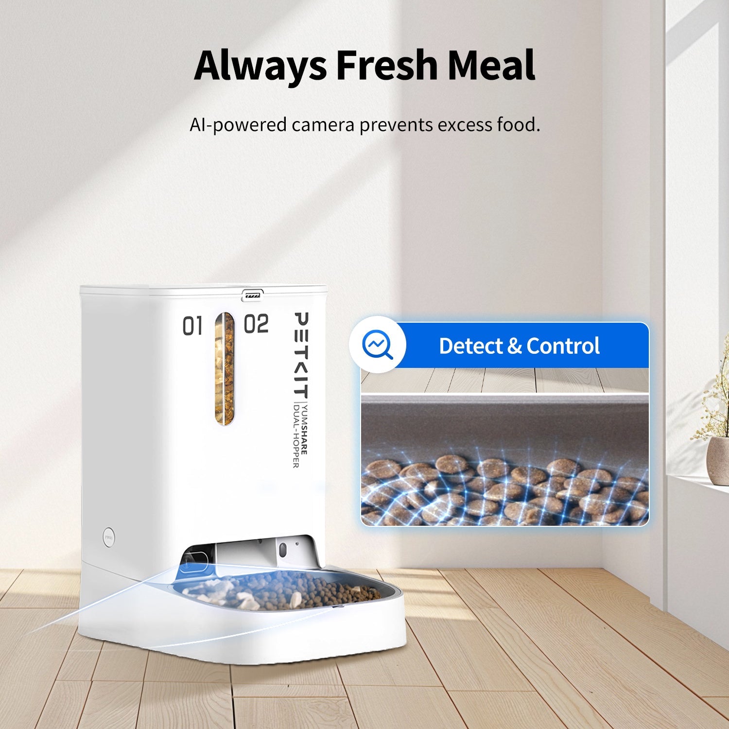 YumShare Doppeltrichter-Futterautomat mit Kamera