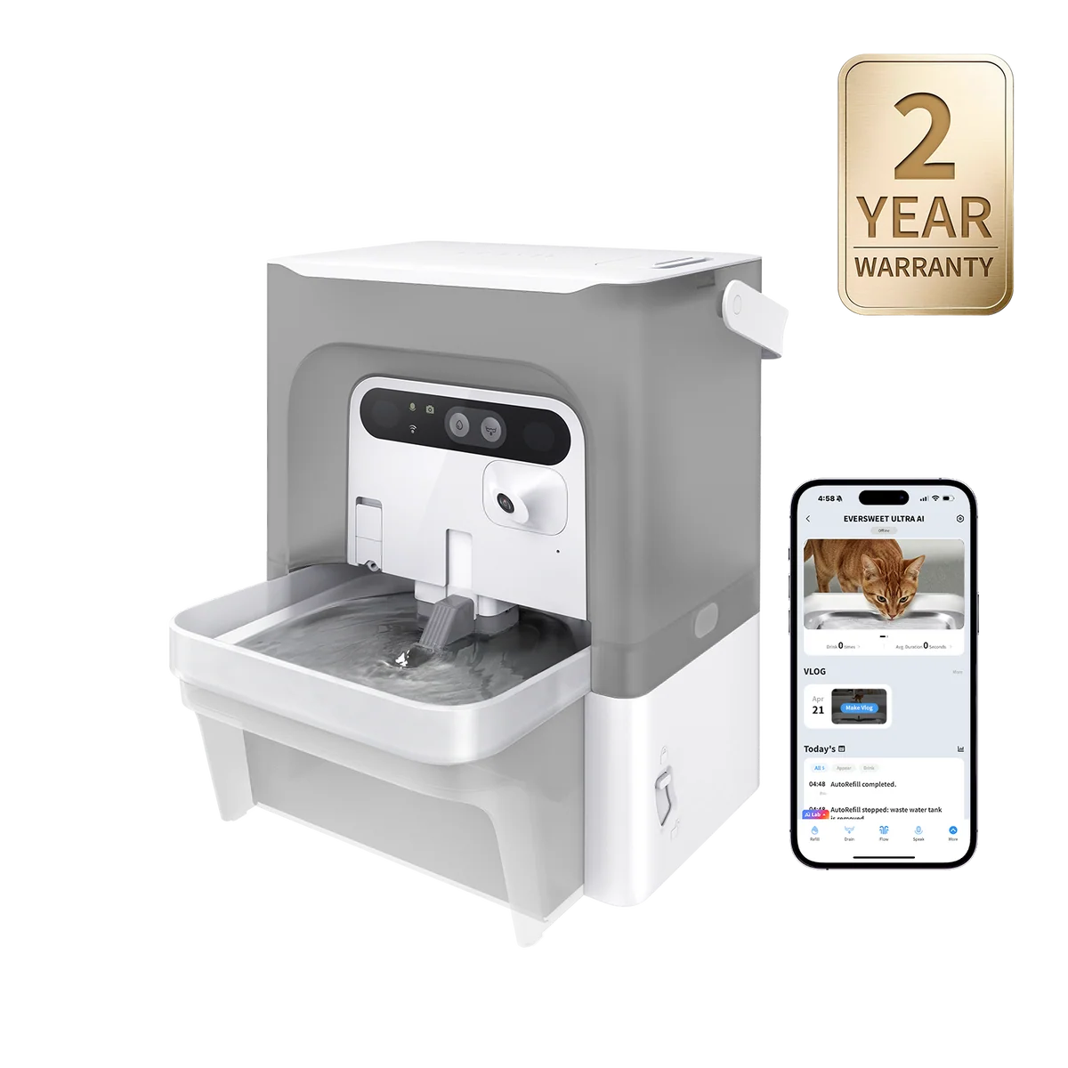 PRE-SALE:EverSweet Ultra with Camera Pet Water Fountain