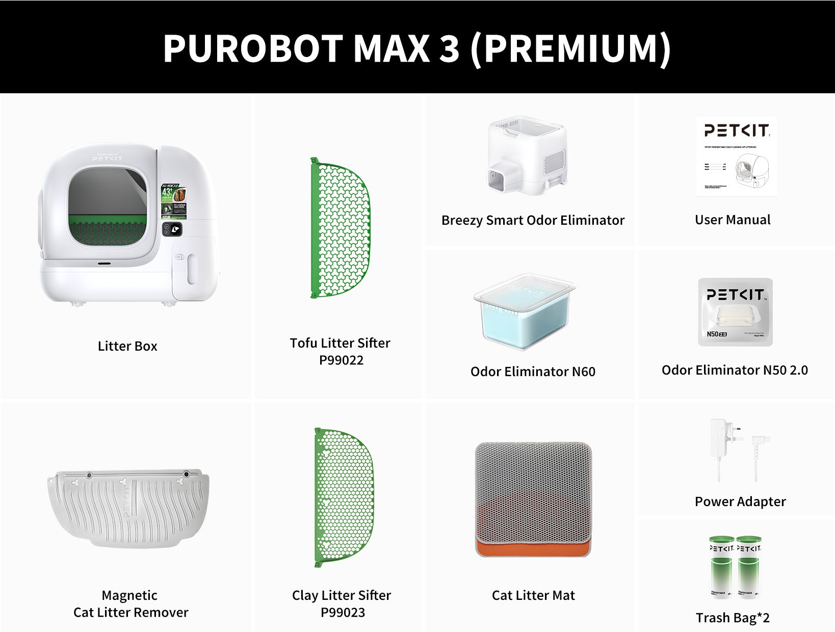 Purobot max 3 Automatic Cat Litter Box -EU plug