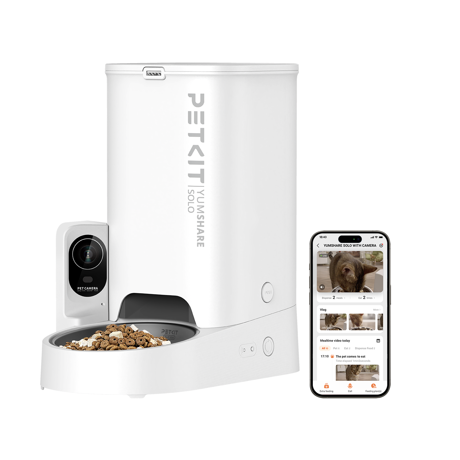 YumShare Solo Automatic Feeder with Camera – Smart Pet Feeding