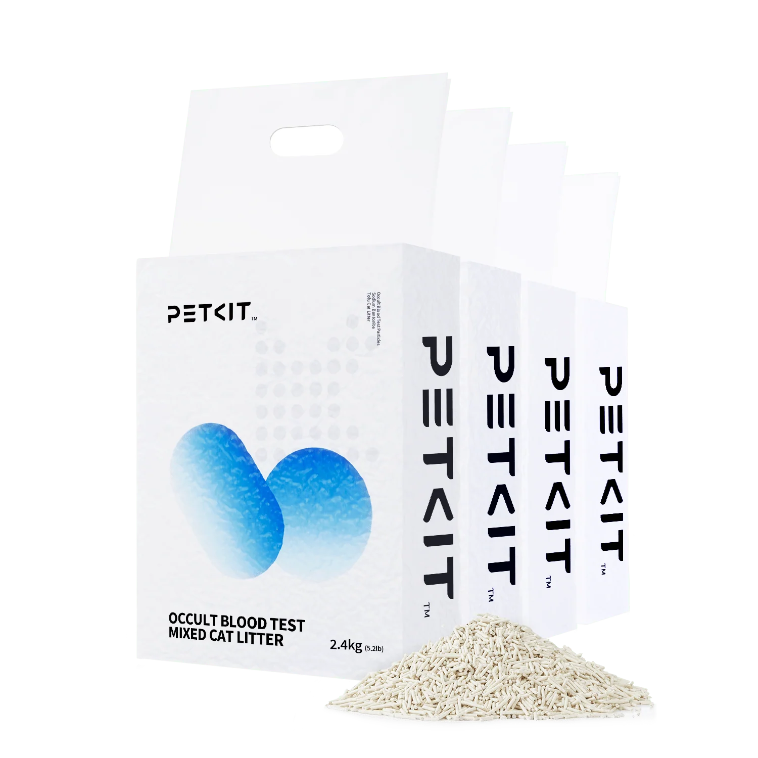 Gemischtes Katzenstreu mit Test auf okkultes Blut - 4 Beutel