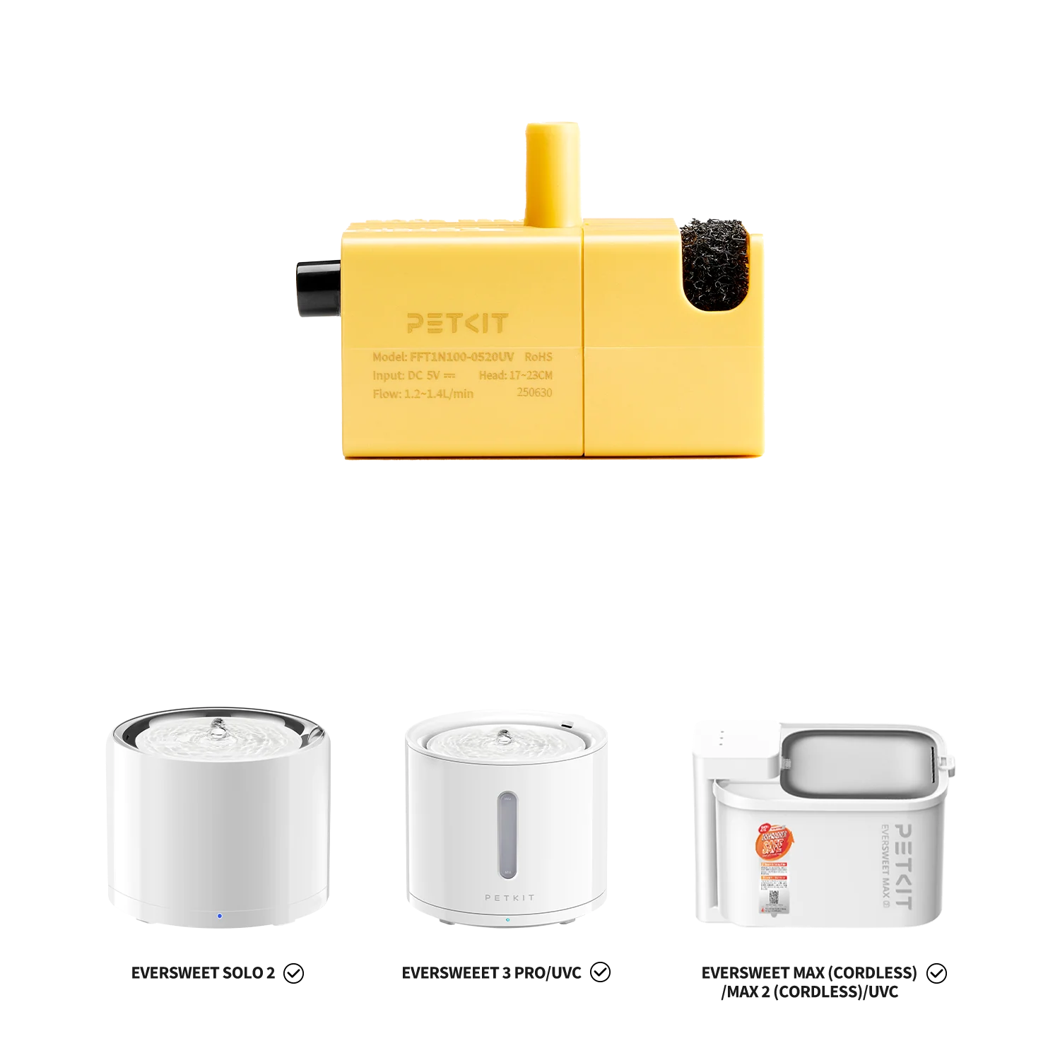 Wireless Water Pump FFT1-2 (UVC) & Filter Unit RECT 5.0