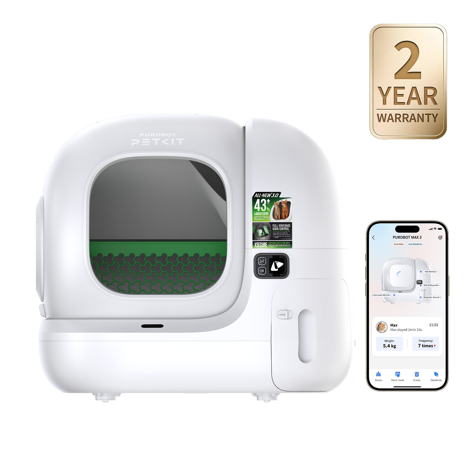 Purobot max 3 Automatic Cat Litter Box -EU plug