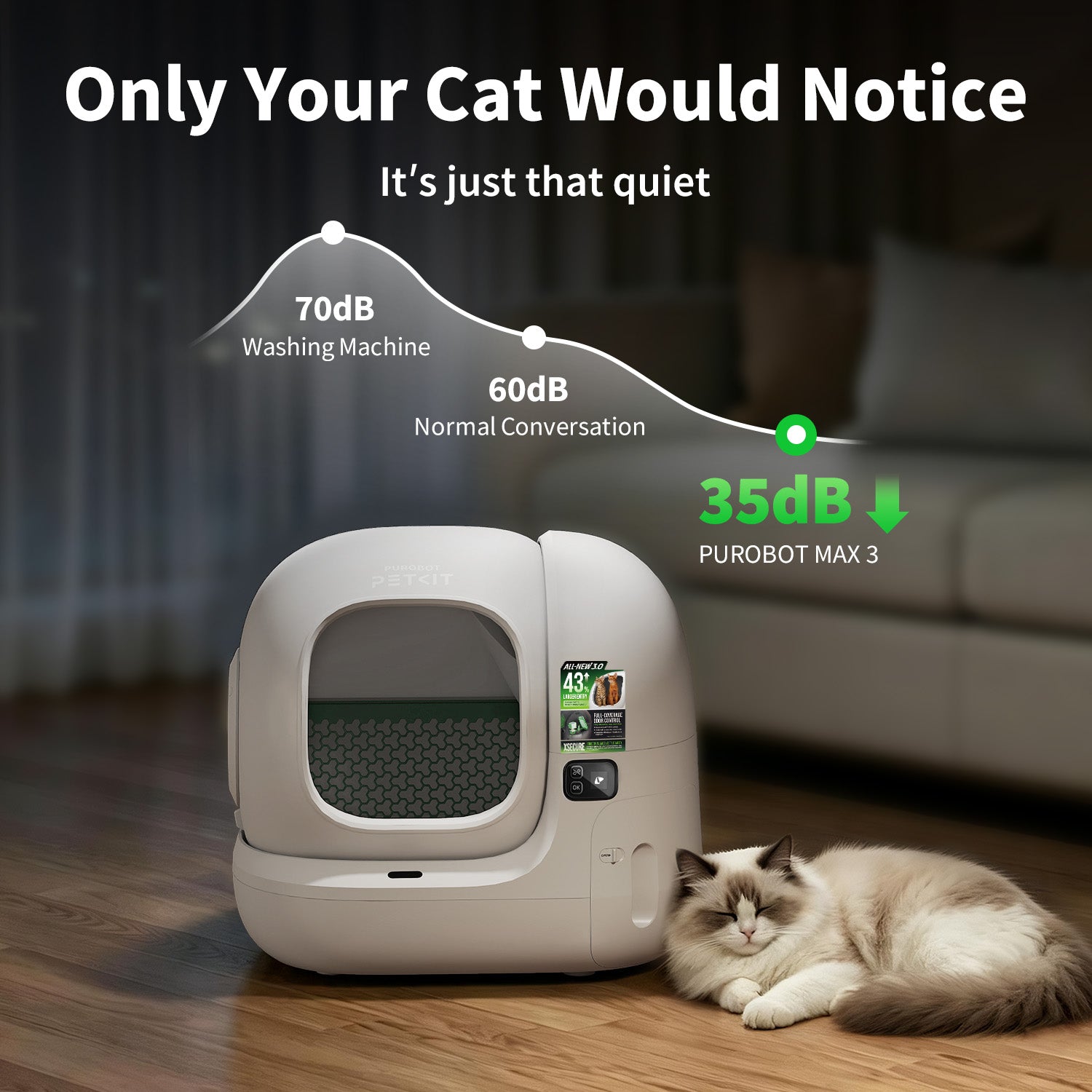 Purobot max 3 Automatic Cat Litter Box -EU plug