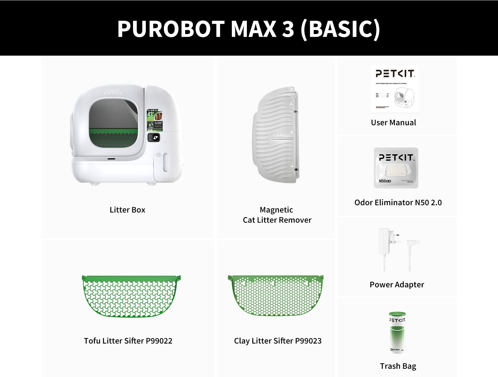 Purobot max 3 Automatic Cat Litter Box -EU plug