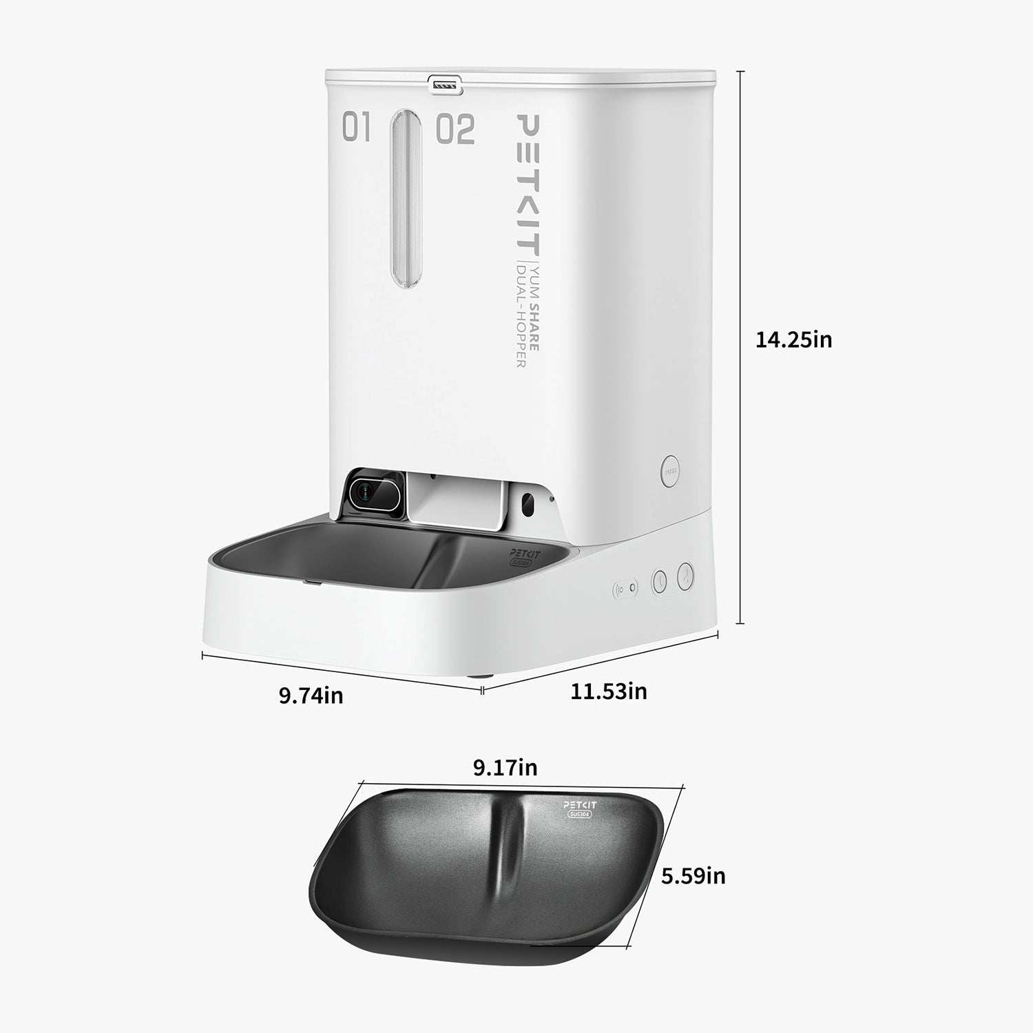 YumShare Doppeltrichter-Futterautomat mit Kamera